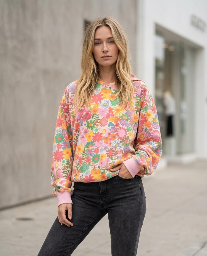 Statement Street - Cavar | Geblümt Langärmlig Hoodie Damen