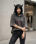 Statement Street - Milan | Kurzärmliger Geknöpfter Hoodie Unisex