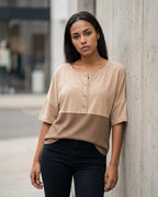 Statement Street - Lymel | Zweifarbig Geknöpft Shirt Damen