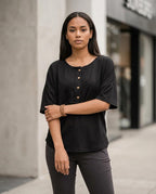 Statement Street - Lymel | Zweifarbig Geknöpft Shirt Damen
