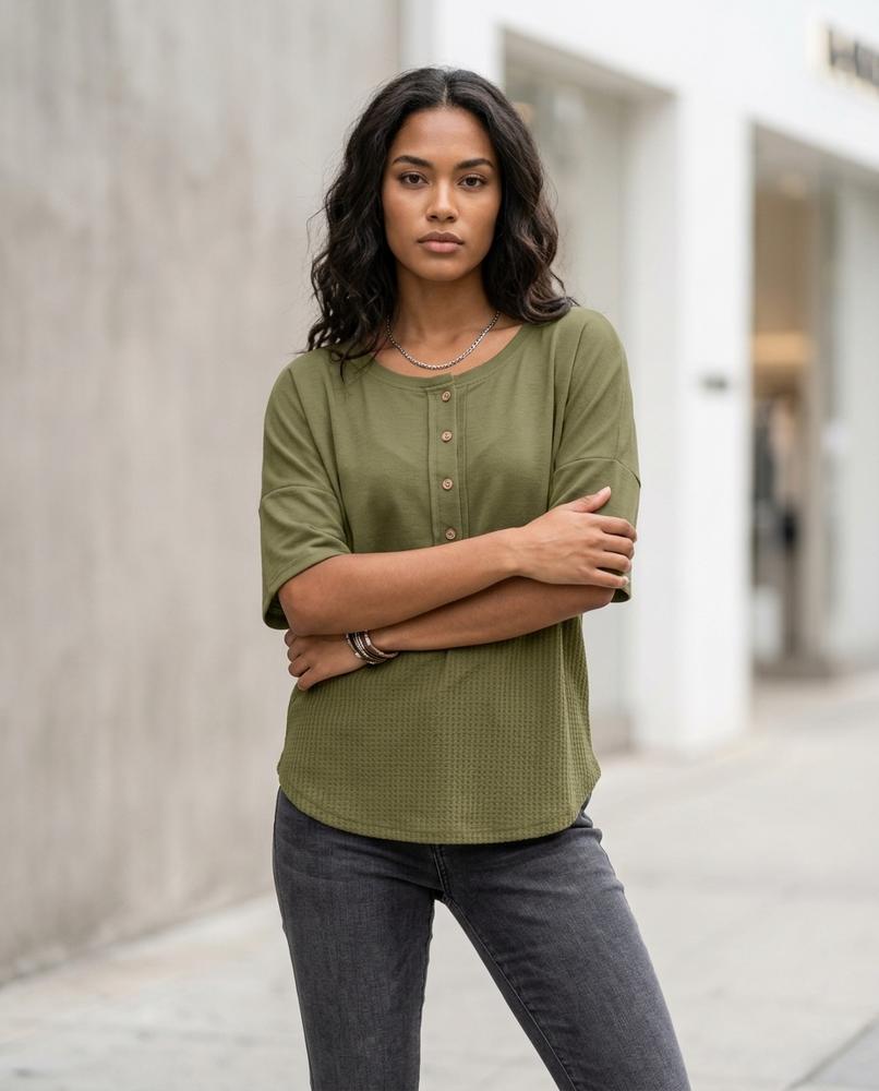 Statement Street - Lymel | Zweifarbig Geknöpft Shirt Damen