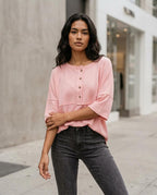 Statement Street - Lymel | Zweifarbig Geknöpft Shirt Damen