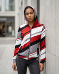 Statement Street - Rasin | Gestreifter Dreiviertelärmliger Hoodie Damen