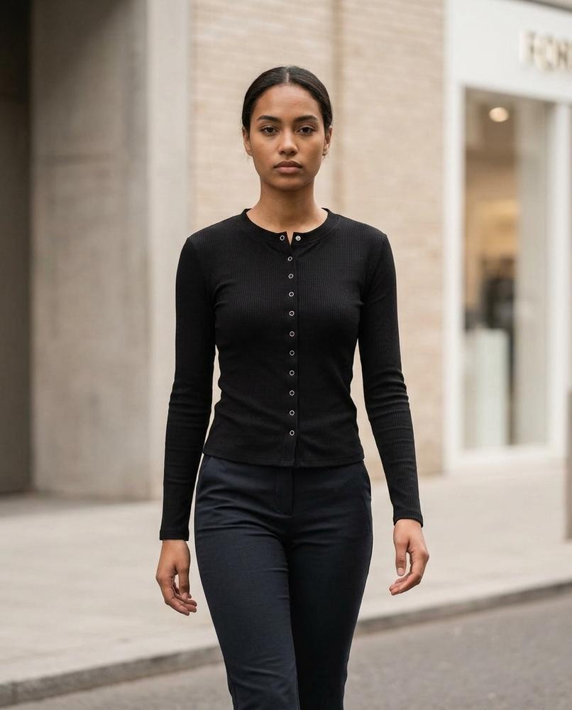 Statement Street - Rolan | Langärmliges Geripptes Shirt Damen