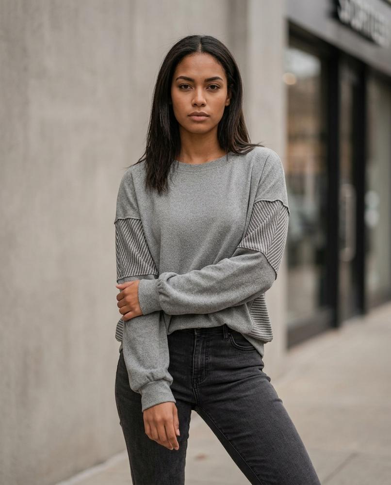 Statement Street - Talor | Gestreift Locker Sweatshirt Damen