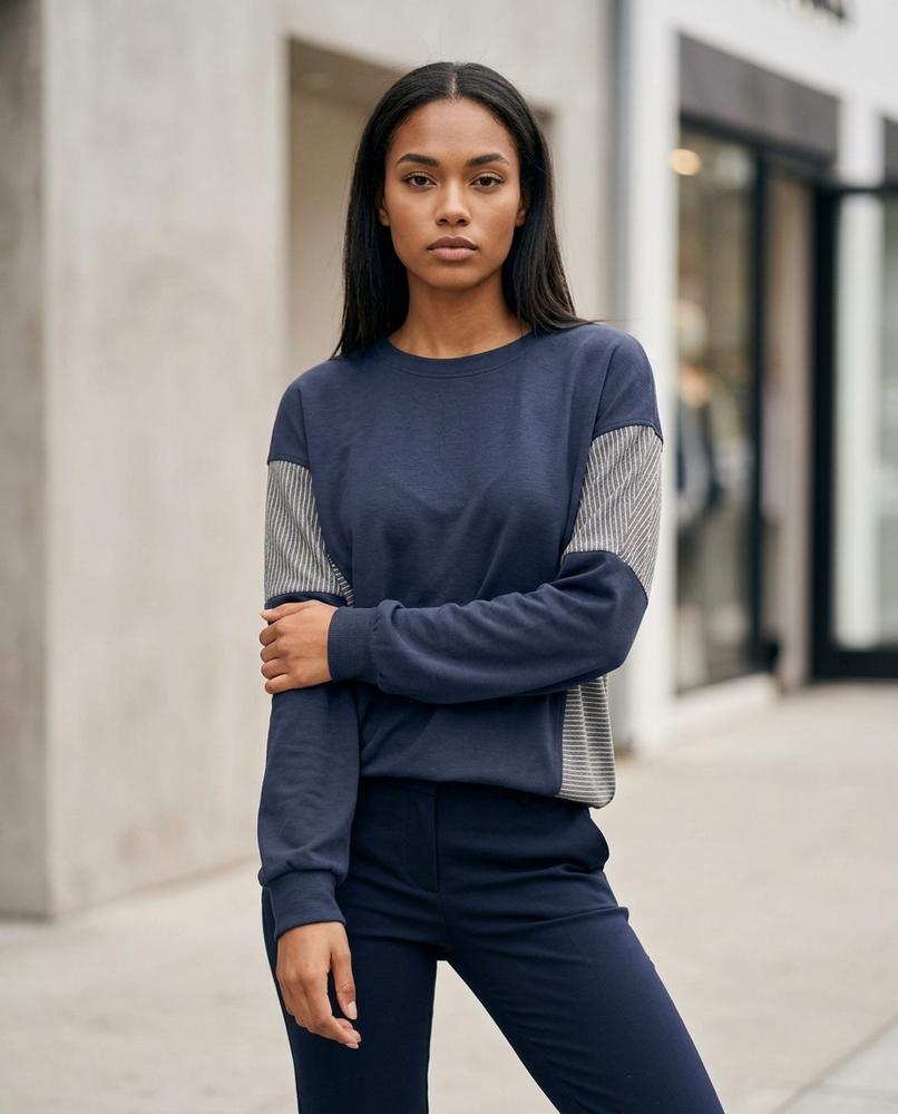Statement Street - Talor | Gestreift Locker Sweatshirt Damen