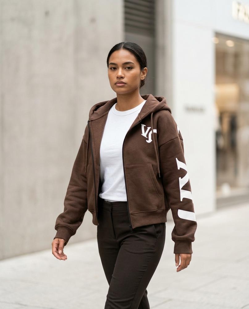 Statement Street - Eltor | Kurzgeschnittener Bedruckter Hoodie Damen