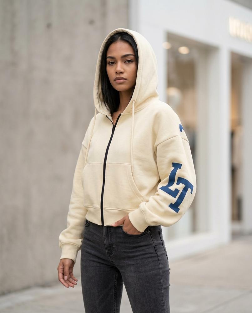 Statement Street - Eltor | Kurzgeschnittener Bedruckter Hoodie Damen