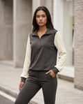 Statement Street - Nelen | Zweifarbiger Strukturierter Pullover Damen