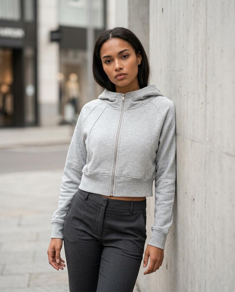 Statement Street - Ramer | Kurzgeschnittener Glatter Hoodie Damen