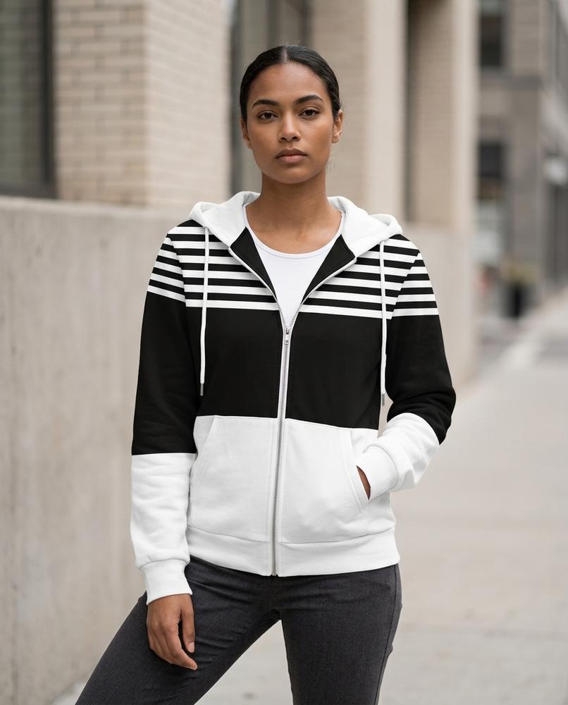 Statement Street - Lomer | Mehrfarbiger Gezipter Hoodie Damen