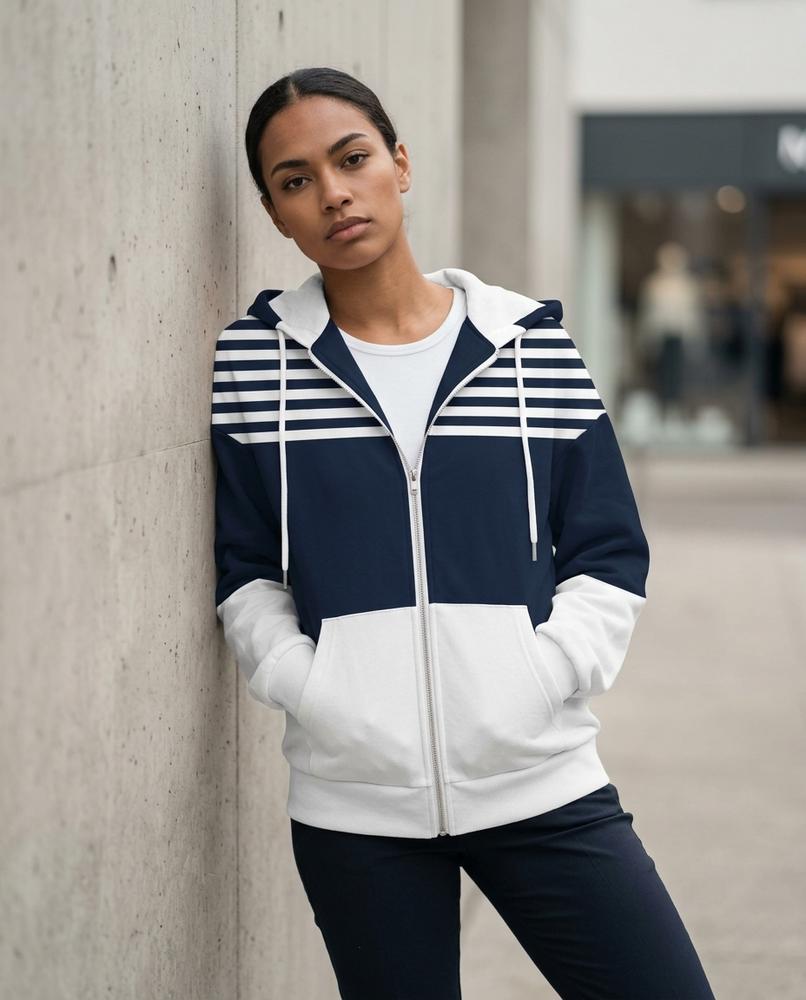 Statement Street - Lomer | Mehrfarbiger Gezipter Hoodie Damen