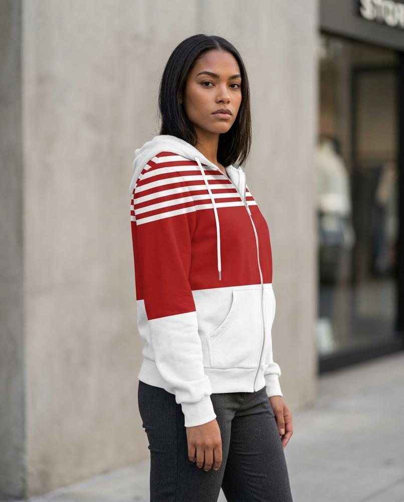 Statement Street - Lomer | Mehrfarbiger Gezipter Hoodie Damen