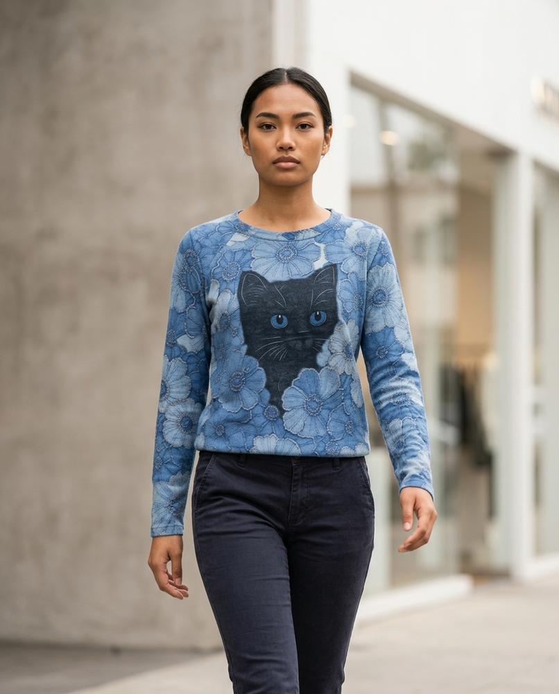 Statement Street - Masel | Bedruckter Langärmliger Pullover Damen