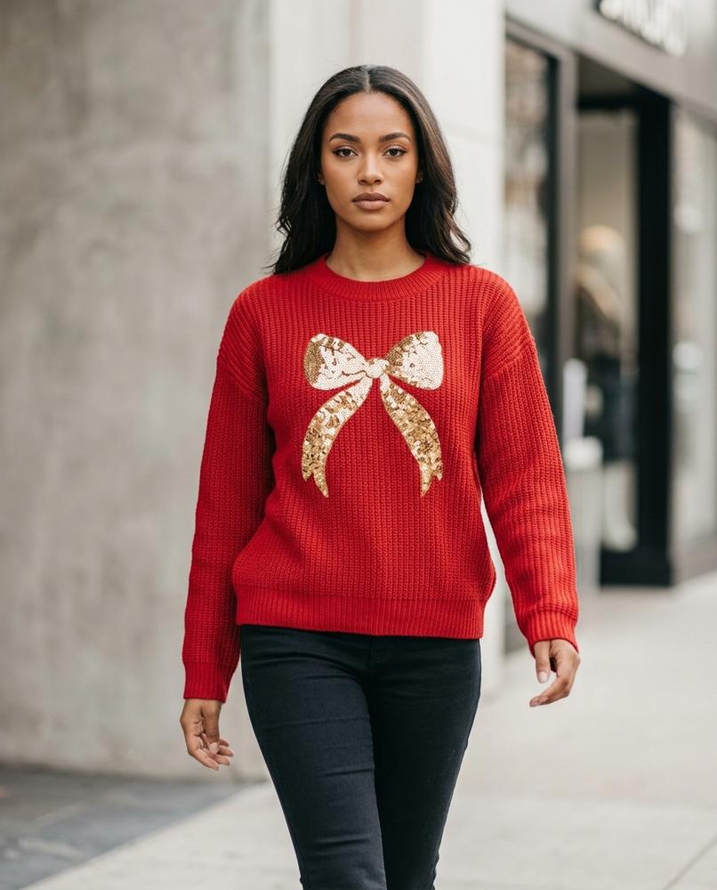 Statement Street - Ellin | Paillettenbesetzter Strick Pullover Damen