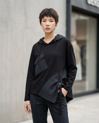 Statement Street - Malom | Asymmetrischer Strukturierter Hoodie Damen