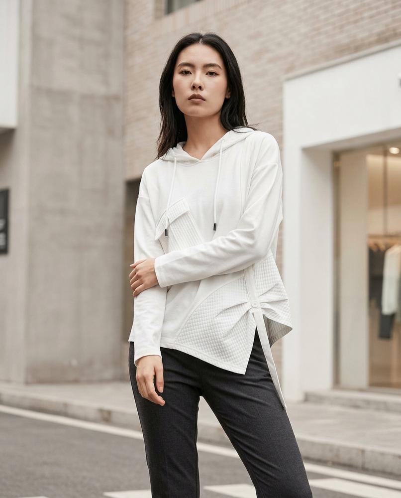 Statement Street - Malom | Asymmetrischer Strukturierter Hoodie Damen