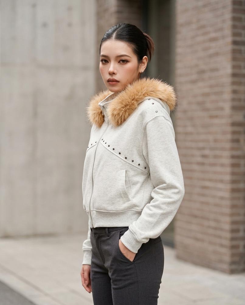 Statement Street - Nimon | Fellbesetzte Kurze Jacke Damen