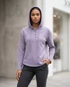 Statement Street - Zemar | Geknöpfter Langärmliger Hoodie Damen