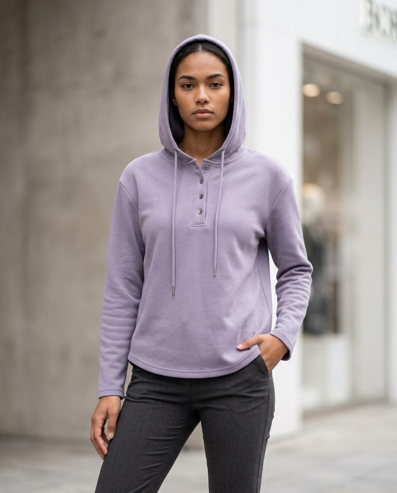 Statement Street - Zemar | Geknöpfter Langärmliger Hoodie Damen
