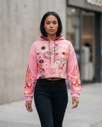 Statement Street - Coram | Bestickt Kurzgeschnitten Hoodie Damen