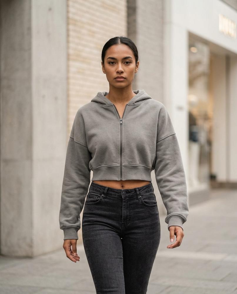 Statement Street - Elron | Kurzer Langärmliger Hoodie Damen