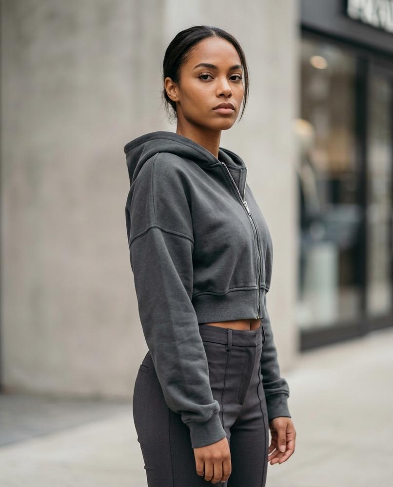 Statement Street - Elron | Kurzer Langärmliger Hoodie Damen