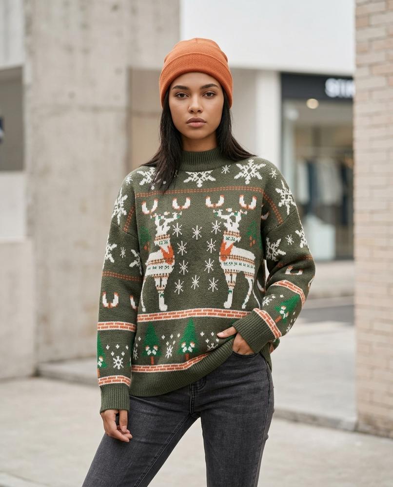 Statement Street - Cadar | Gemustert Gestrickt Pullover Damen