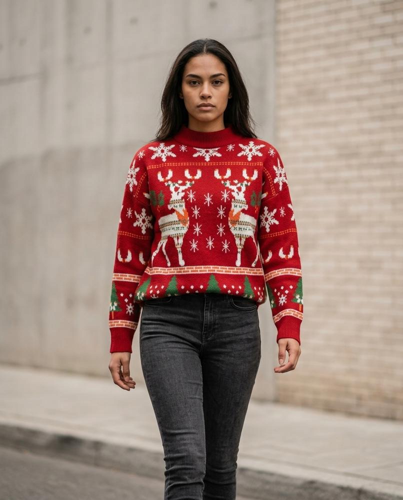Statement Street - Cadar | Gemustert Gestrickt Pullover Damen