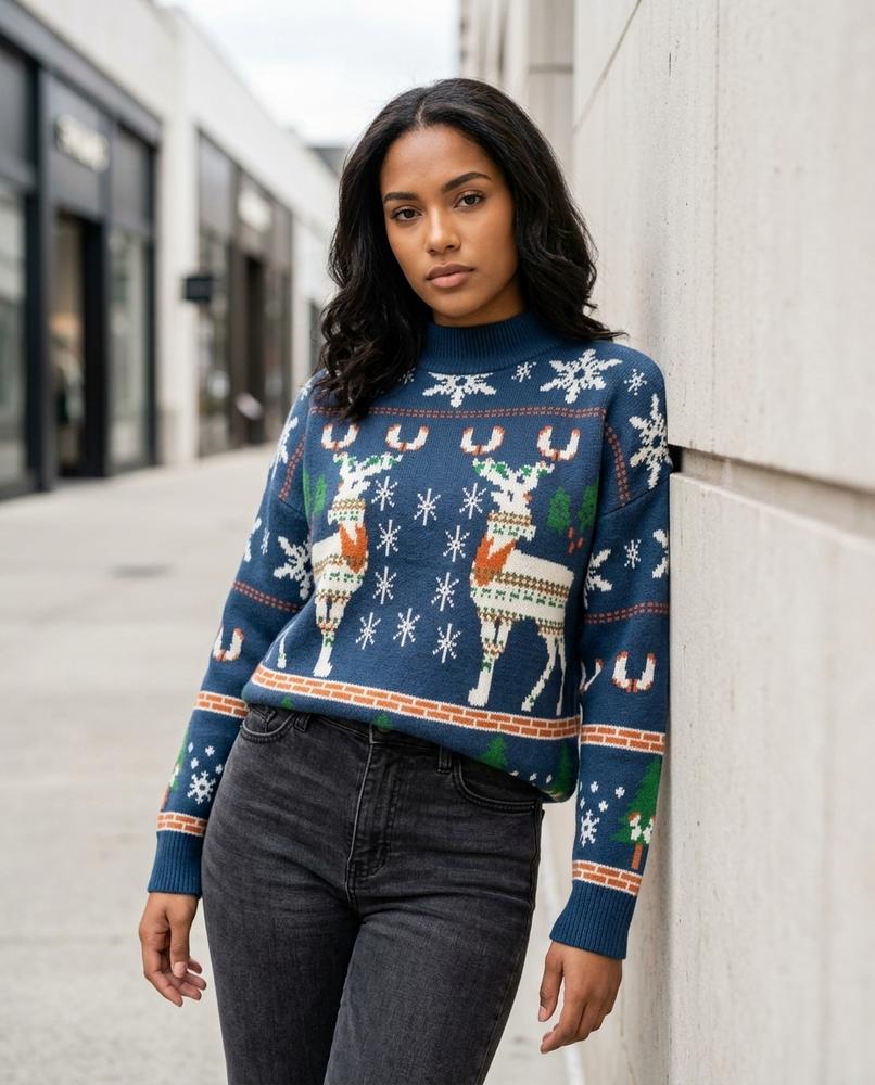 Statement Street - Cadar | Gemustert Gestrickt Pullover Damen