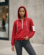 Statement Street - Setal | Zweifarbiger Hochschließender Hoodie Damen