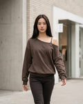 Statement Street - Elrev | Schulterfreies Langärmliges Sweatshirt Damen