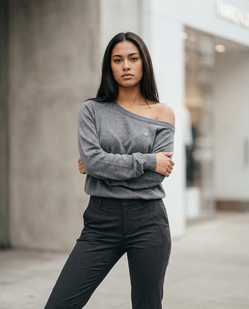 Statement Street - Elrev | Schulterfreies Langärmliges Sweatshirt Damen