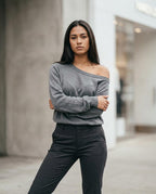 Statement Street - Elrev | Schulterfreies Langärmliges Sweatshirt Damen