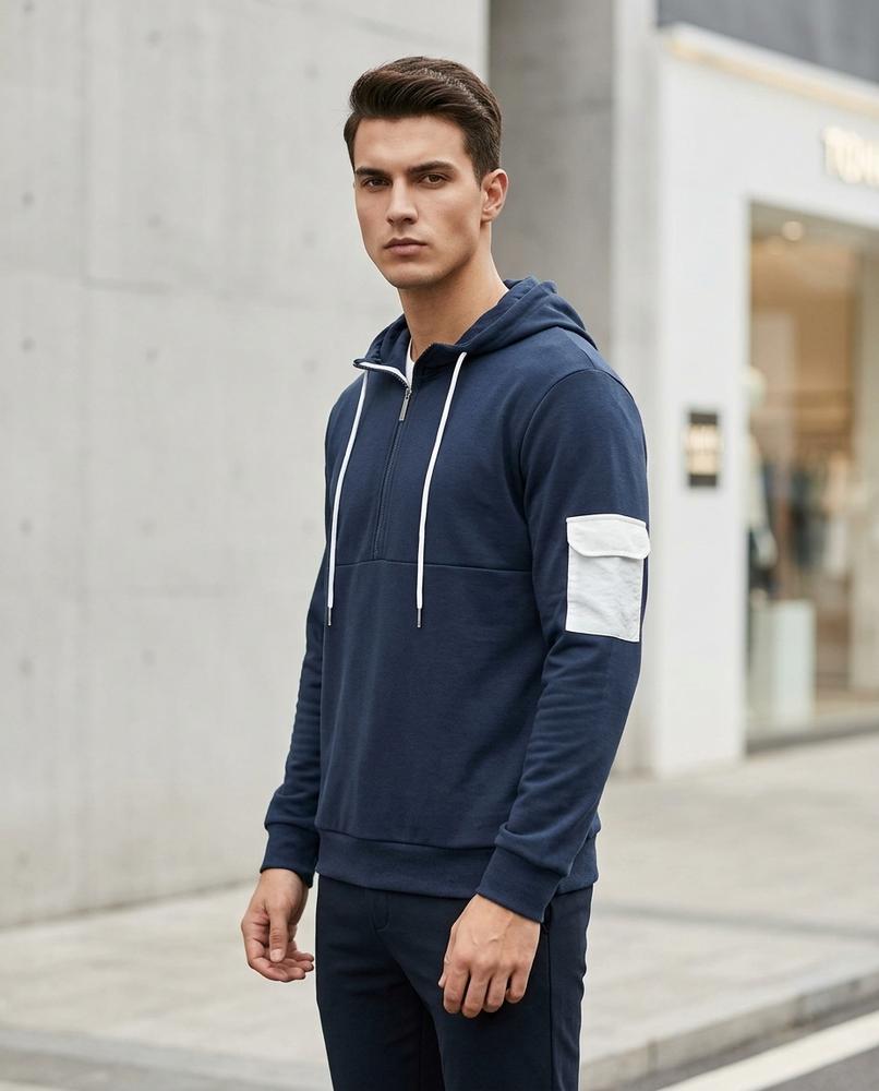 Statement Street - Setal | Zweifarbiger Hochschließender Hoodie Damen
