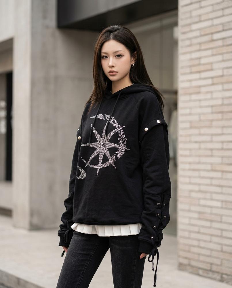 Statement Street - Dasen | Besetzter Dekonstruierter Hoodie Damen