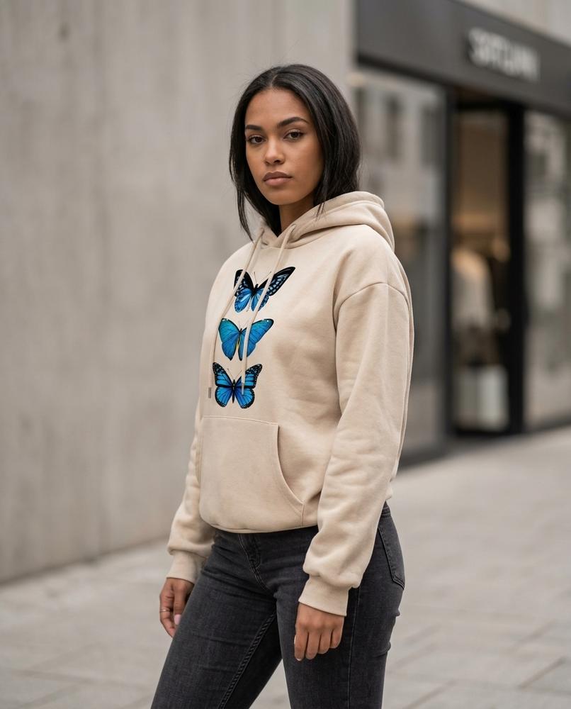 Statement Street - Coral | Langärmliger Bedruckter Hoodie Damen