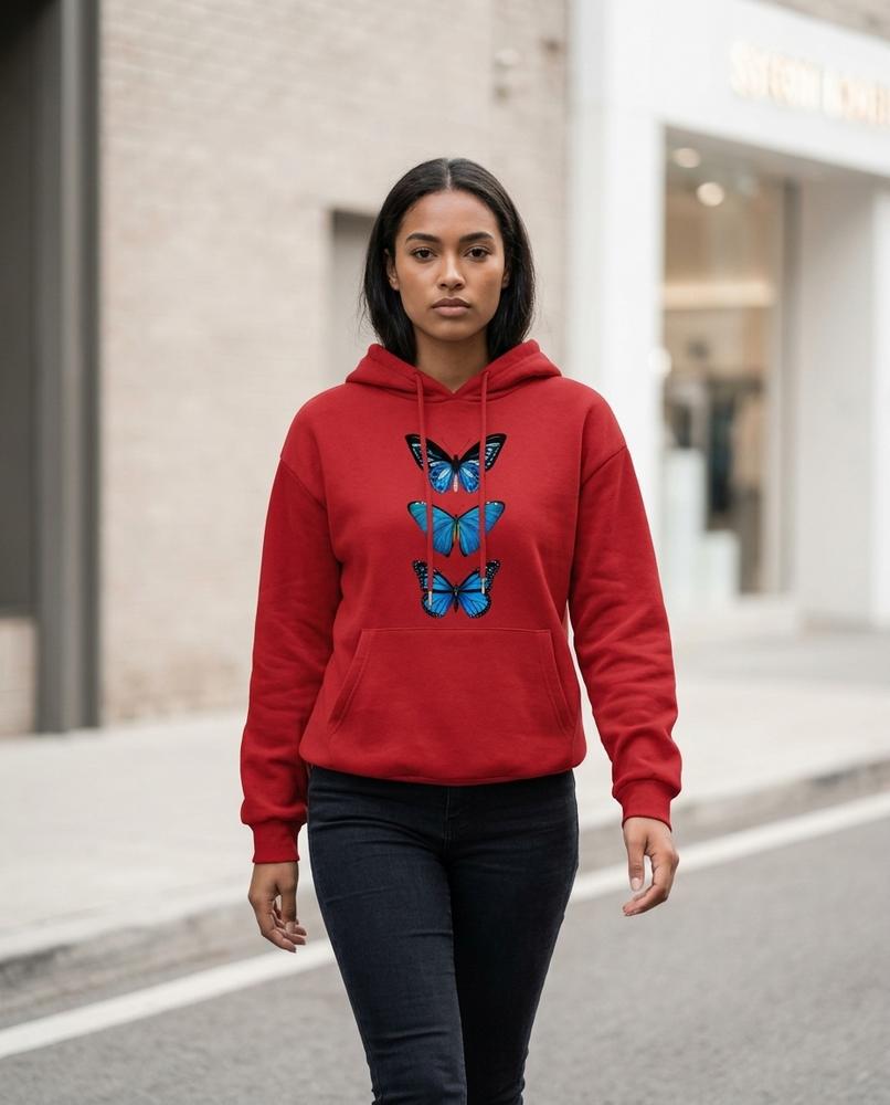 Statement Street - Coral | Langärmliger Bedruckter Hoodie Damen