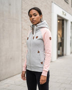 Statement Street - Rovar | Hochschließender Zweifarbiger Hoodie Damen
