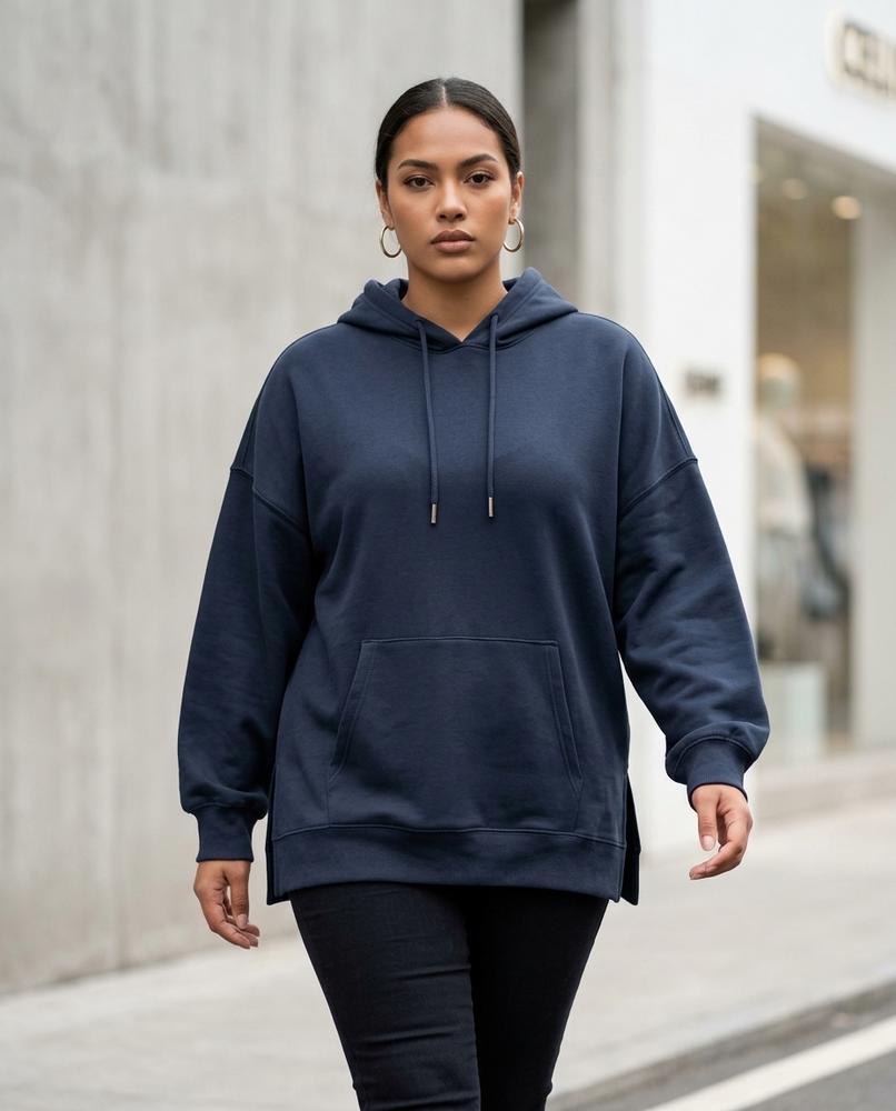 Statement Street - Saver | Überschnittener Seitlich Geschlitzter Hoodie Damen