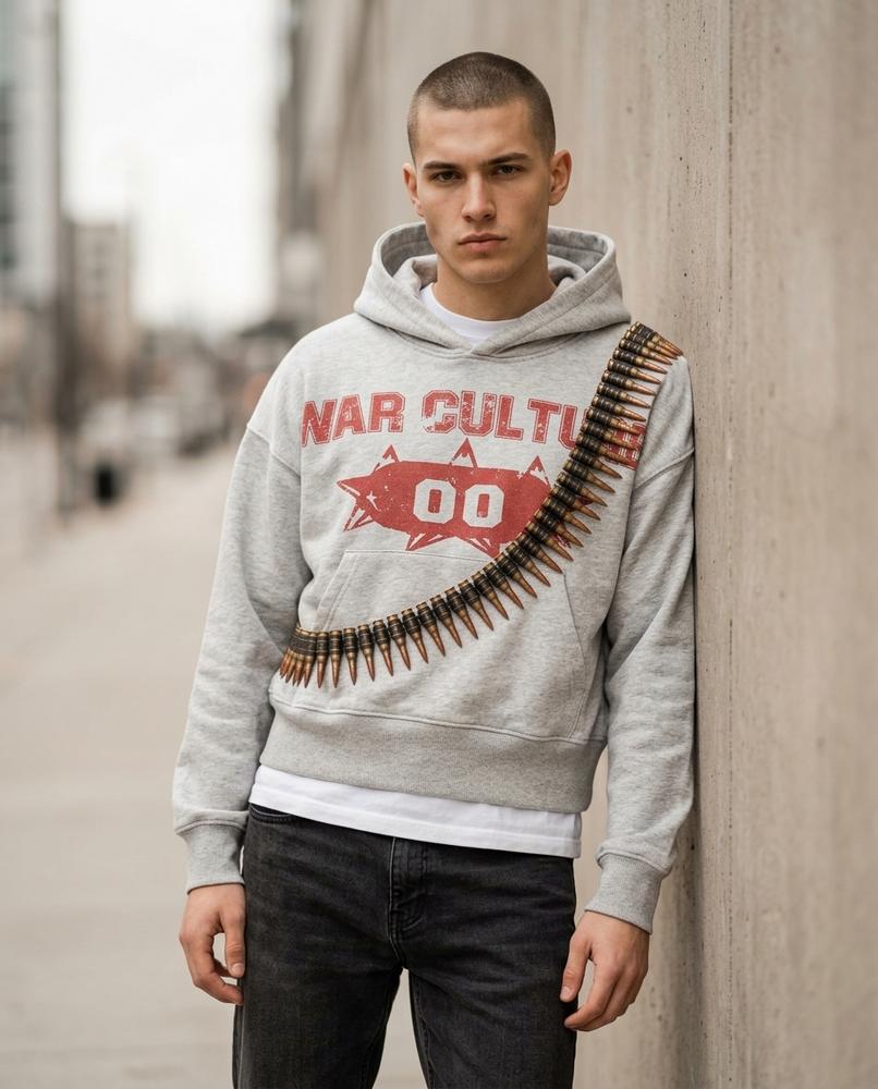 Statement Street - Ralor | Kurzgeschnittener Bedruckter Hoodie Damen