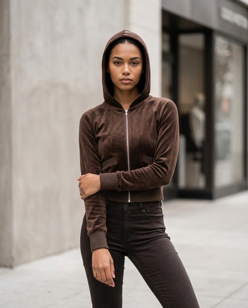 Statement Street - Camar | Samtiger Taillierter Hoodie Damen