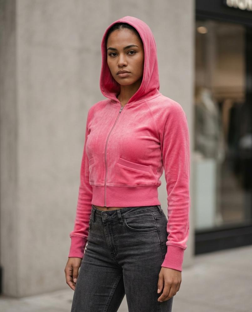 Statement Street - Camar | Samtiger Taillierter Hoodie Damen
