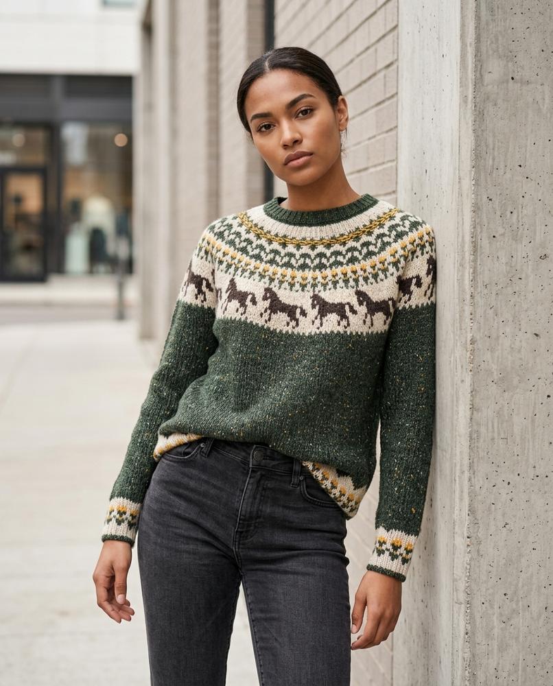 Statement Street - Larel | Gemustert Gestrickt Pullover Damen