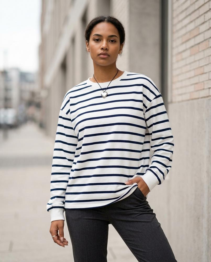 Statement Street - Rasil | Gestreift Langärmlig Sweatshirt Damen