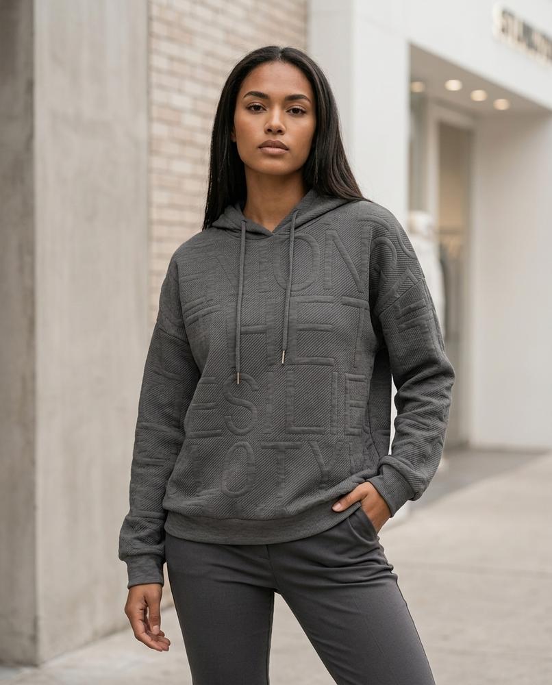 Statement Street - Rarev | Geprägt Strukturiert Hoodie Damen