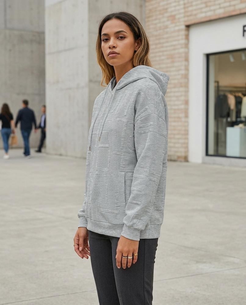 Statement Street - Rarev | Geprägt Strukturiert Hoodie Damen