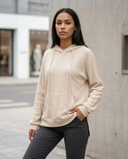 Statement Street - Dasil | Waffelstrukturiert Seitlich Geschlitzt Hoodie Damen