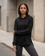 Statement Street - Dasil | Waffelstrukturiert Seitlich Geschlitzt Hoodie Damen