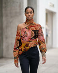 Statement Street - Tasin | Asymmetrisch Gemustert Bluse Damen